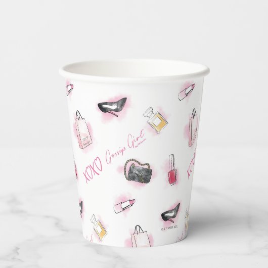 Roddel meisje make-up patroon papieren bekers (Achterkant)