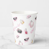 Roddel meisje make-up patroon papieren bekers (Links)