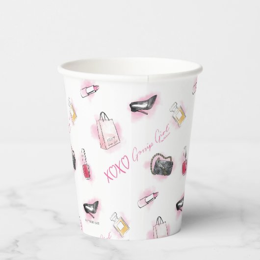 Roddel meisje make-up patroon papieren bekers (Rechts)