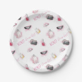 Roddel meisje make-up patroon papieren bordje (Voorkant)