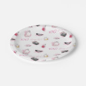 Roddel meisje make-up patroon papieren bordje (Gekanteld)