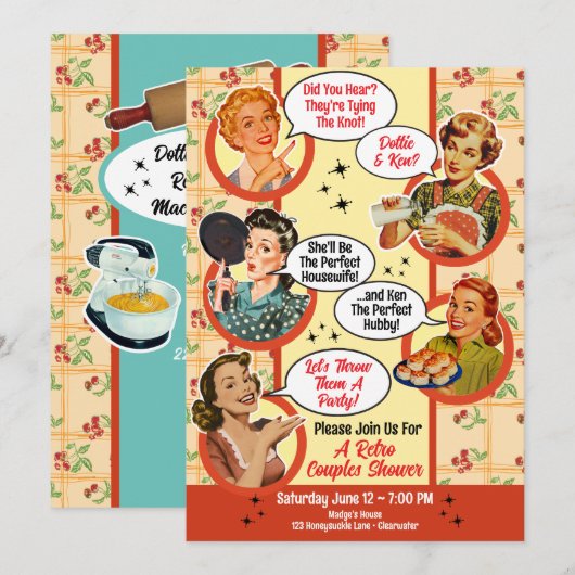 Roddelen Huisvrouw Koppels Douche 2 Kaart (Voorkant / Achterkant)