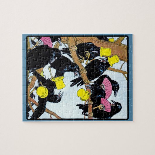 Roddelende kraaien legpuzzel (Horizontaal)