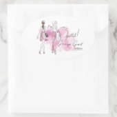 Roddelmeisje - gespot! ovale sticker (Tas)