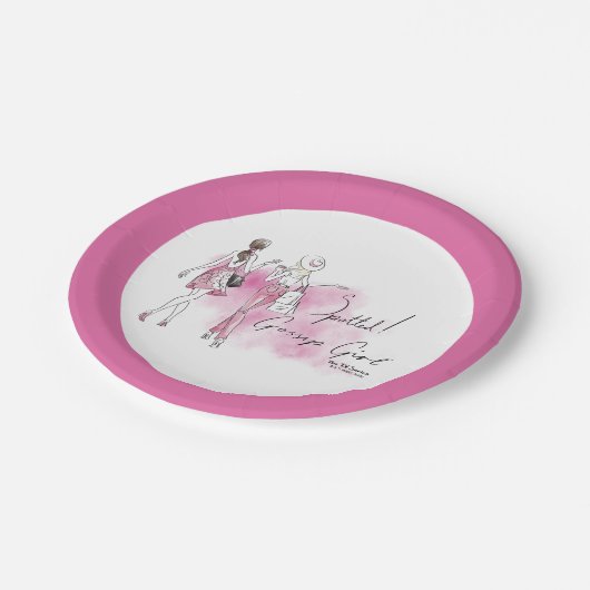 Roddelmeisje - gespot! papieren bordje (Gekanteld)