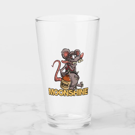 Roddy Rat Fink Style Moonshine #2 Cartoon Glas (Voorkant)