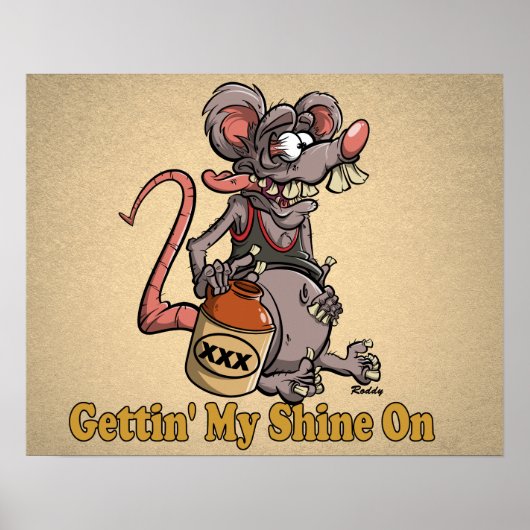 Roddy Rat Fink Style Moonshine #3 Cartoon Poster (Voorkant)