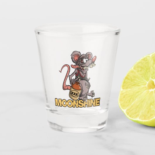 Roddy Rat Fink Style Moonshine Graphic #1 Shot Glas (Voorkant)