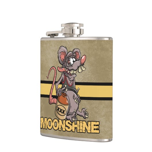 Roddy Rat Fink Style Moonshine Logo Heupfles (Links)