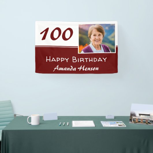 Rode 100e verluetdag feest foto achtergrond spandoek (Beurs)