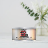 Rode 18 Wheeler Truck | Metallic Visitekaartje (Staand voorkant)