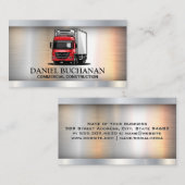 Rode 18 Wheeler Truck | Metallic Visitekaartje (Voorkant / Achterkant)