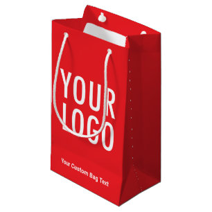 Rode 21,5 cm cadeautas zakelijk logo op maat Klein
