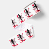 Rode 3-inch cheerleader Grosgrain Ribbon Lint (Achterkant)