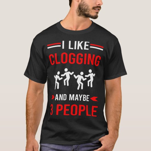 Rode 3 Mensen Cloggen Klomp Klomper T-shirt (Voorkant)