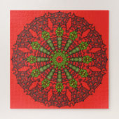 Rode 3D Art Mandala Legpuzzel (Horizontaal)