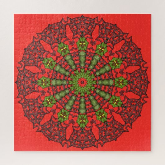 Rode 3D Art Mandala Legpuzzel (Verticaal)