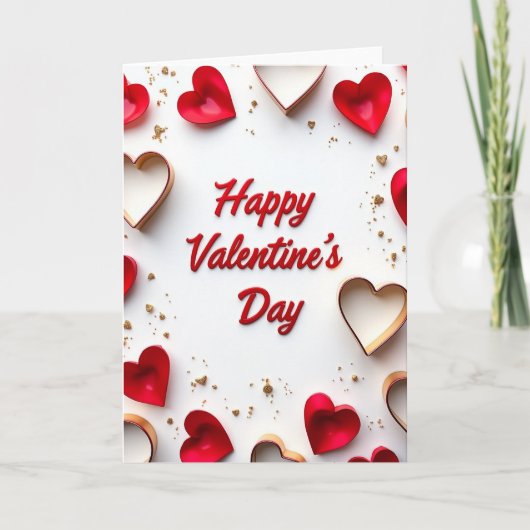 Rode 3D Hart Valentijnskaart Kaart (Voorkant)