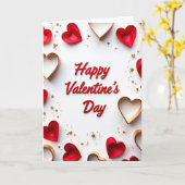 Rode 3D Hart Valentijnskaart Kaart (Gele Bloem)