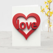 Rode 3D Liefdeshart Kaart (Gele Bloem)