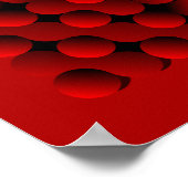 Rode 3D optische illusie geometrisch bollenpatroon Poster (Hoek)