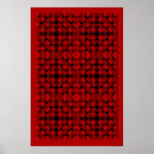 Rode 3D optische illusie geometrisch bollenpatroon Poster (Voorkant)