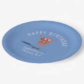 Rode 3D robot kinderen verjaardagsfeestje Papieren Bordje (Gekanteld)