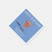 Rode 3D robot kinderen verjaardagsfeestje Servet (Hoek)