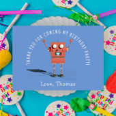 Rode 3D robot kinderverjaardagsfeestje dank je Bedankkaart