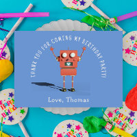 Rode 3D robot kinderverjaardagsfeestje dank je