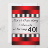 Rode 40ste verjaardag uitnodiging (Voorkant)