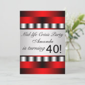 Rode 40ste verjaardag uitnodiging (Staand voorkant)