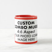 Rode 4:6 Liggend Fotolijstje Custom Combo Mok (Midden)