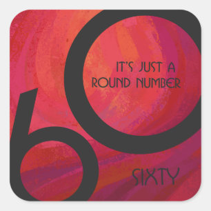 Rode 60-decennium vierkante sticker