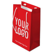 Rode 8,5 inch Gift Bag Custom Business Logo Small Klein Cadeauzakje (Achterkant Gekanteld)