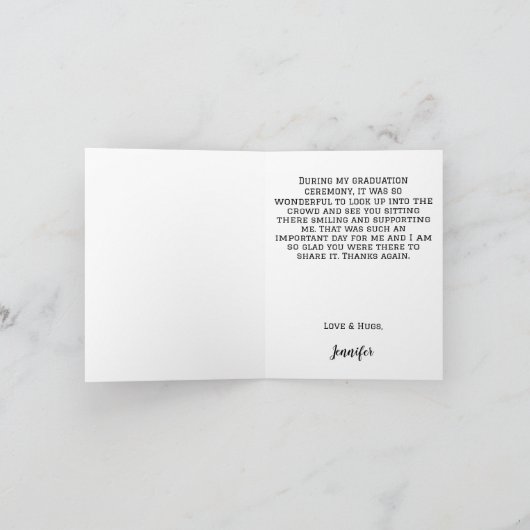 Rode Aangepaste Foto Afstuderen met Bericht Bedankkaart (Binnen)