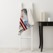 Rode aangepaste foto's Collage familienaam op maat Sherpa Deken (In situ)