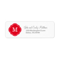 Rode Aangepaste Gepersonaliseerde Monogram