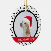 Rode aangepaste hond naam foto keramisch ornament (Rechts)