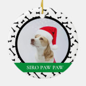 Rode aangepaste hond naam foto keramisch ornament (Achterkant)