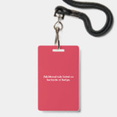 Rode Aangepaste Kinderen Voedselallergie Waarschuw Badge (Achterkant met lanyard)