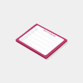 Rode Aangepaste lijst om te doen Sticky Post-it® Notes (Schuin)