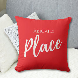 Rode Aangepaste Naam Plaats Kussen