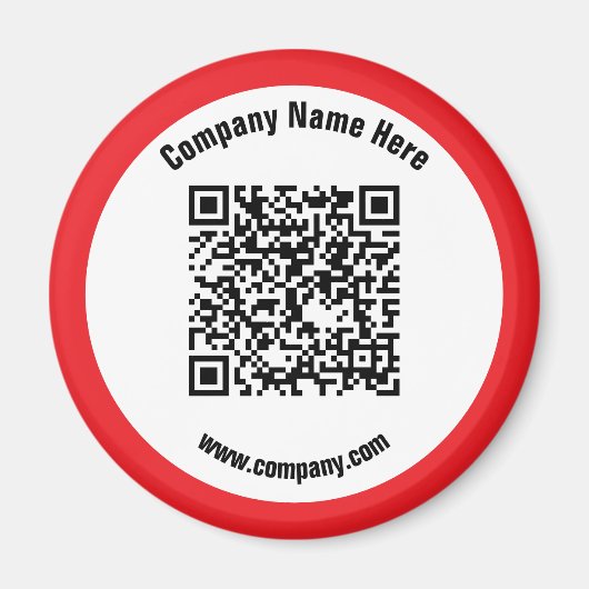 Rode aangepaste QR-code en websitepromo Magneet (Voorkant)