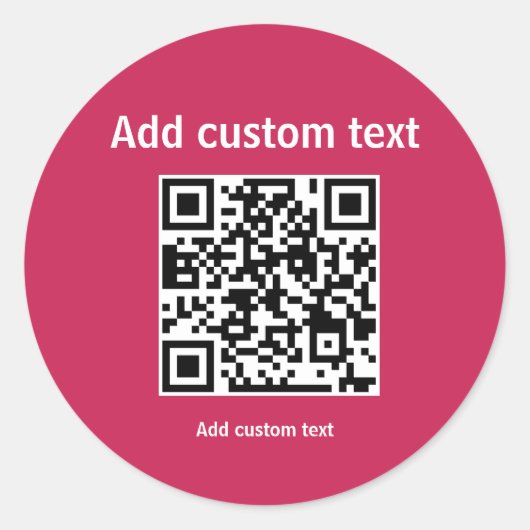 rode aangepaste QR-code personaliseer websticker Ronde Sticker (Voorkant)