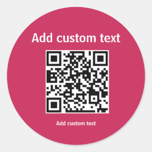 rode aangepaste QR-code personaliseer websticker Ronde Sticker