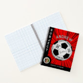 Rode Aangepaste Tekst Voetbal Verjaardag Notitieboek (Binnen)