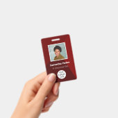 Rode aangepaste werknemerspas - foto-ID, logo, str Badge (Handheld)