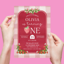 Rode Aardbei 1e Verjaardag Meisje Party