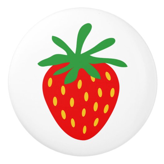 Rode aardbei aangepaste keramische trekknop knop (Voorkant)